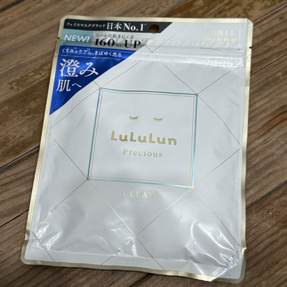 Lululun Precious Clear Face Mask Unisex 7ct White New Japanese Skincare Sheet